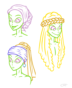 Head studies for Flutterby #2