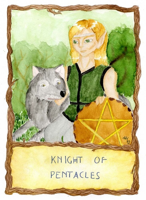 Thornbow Tarot:: Knight of Pentacles (Jan/Feb 2013 art trade)